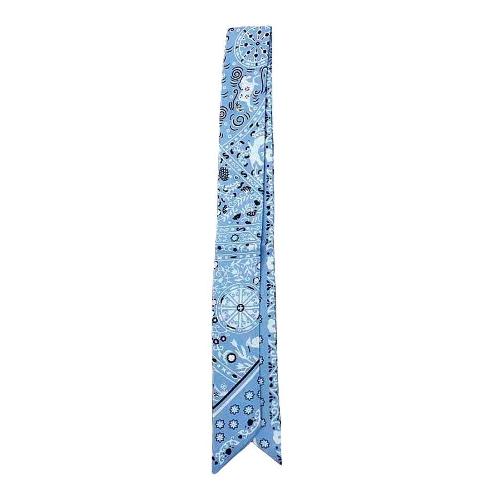 Paisley Bandana Print Skinny Twilly Scarf