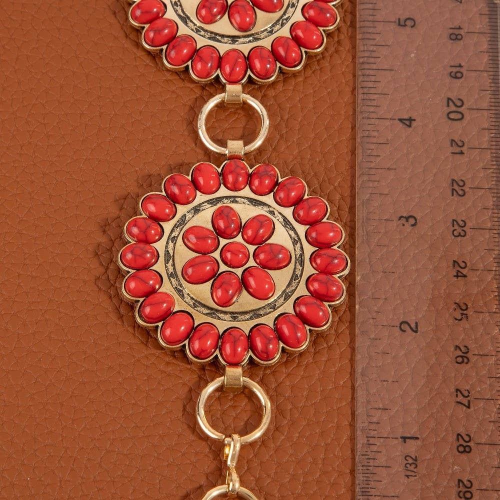 Western Circle Concho Disc Chain Belt