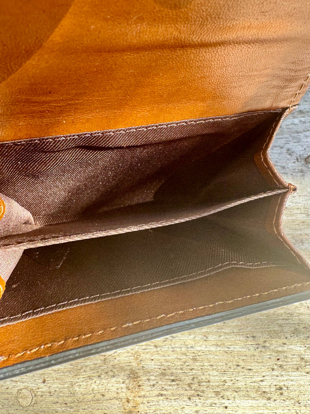 Cowhide Leather Checkered Wallet Wristlet Card Holder 