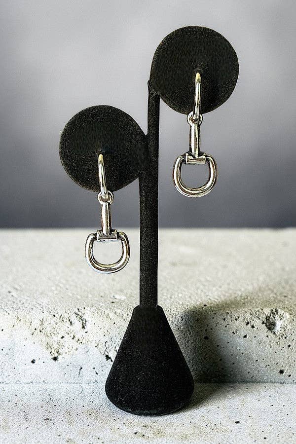 WESTERN SNAFFLE BIT DANGLE SMALL HOOP EARRING