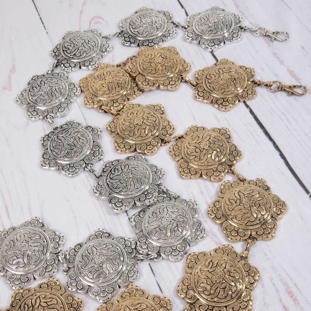 Ornate Weave Hexagon Chain Belt