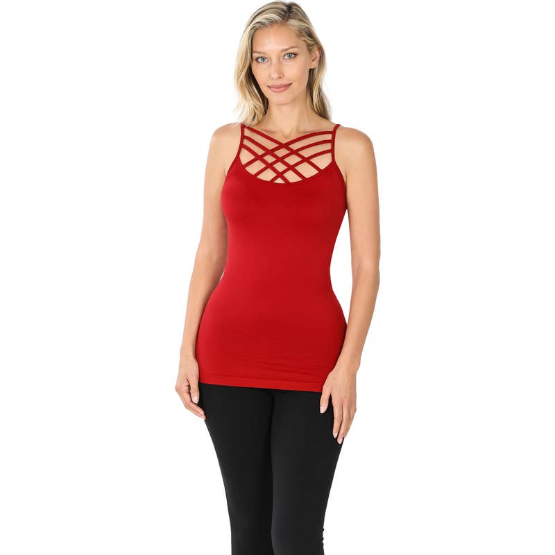 `.Seamless Triple Criss Cross Front Cami