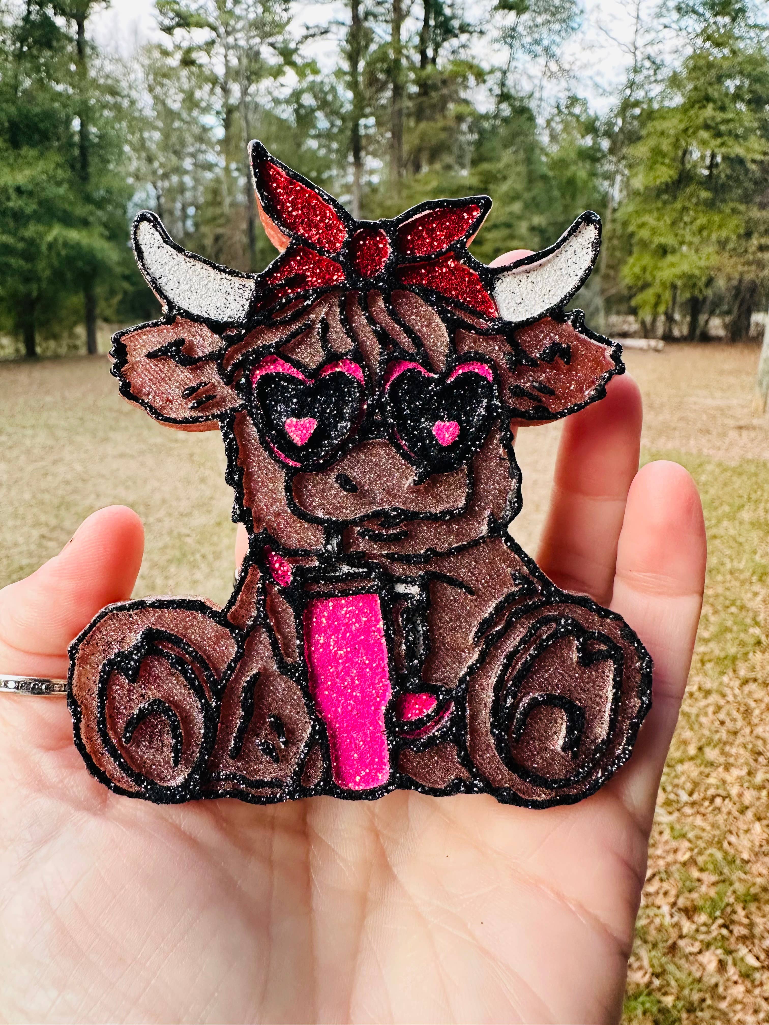 Boujee Highland Cow Car Freshie