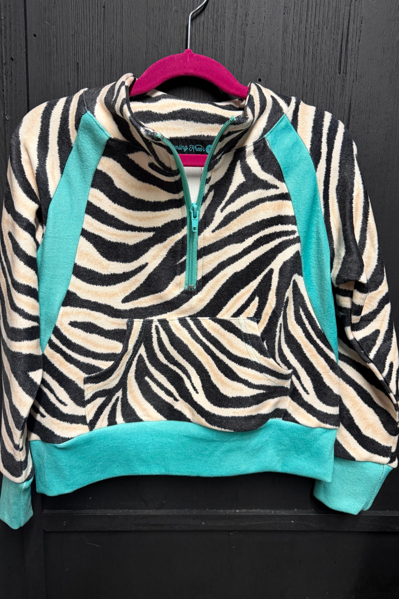Mini Desert Stripe Turquoise Pullover