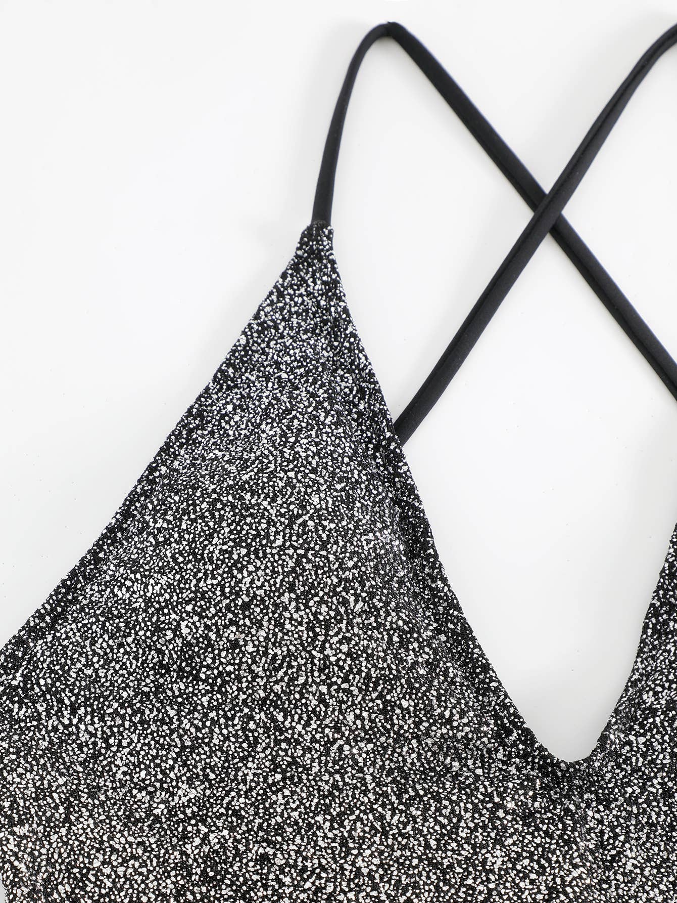 Solid color sequin one-piece swimsuit sexy bikini