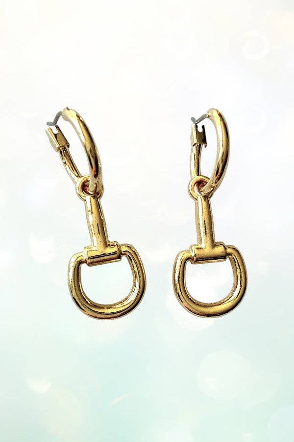 WESTERN SNAFFLE BIT DANGLE SMALL HOOP EARRING