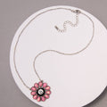 Western Eight Ball Flower Pendant Necklace