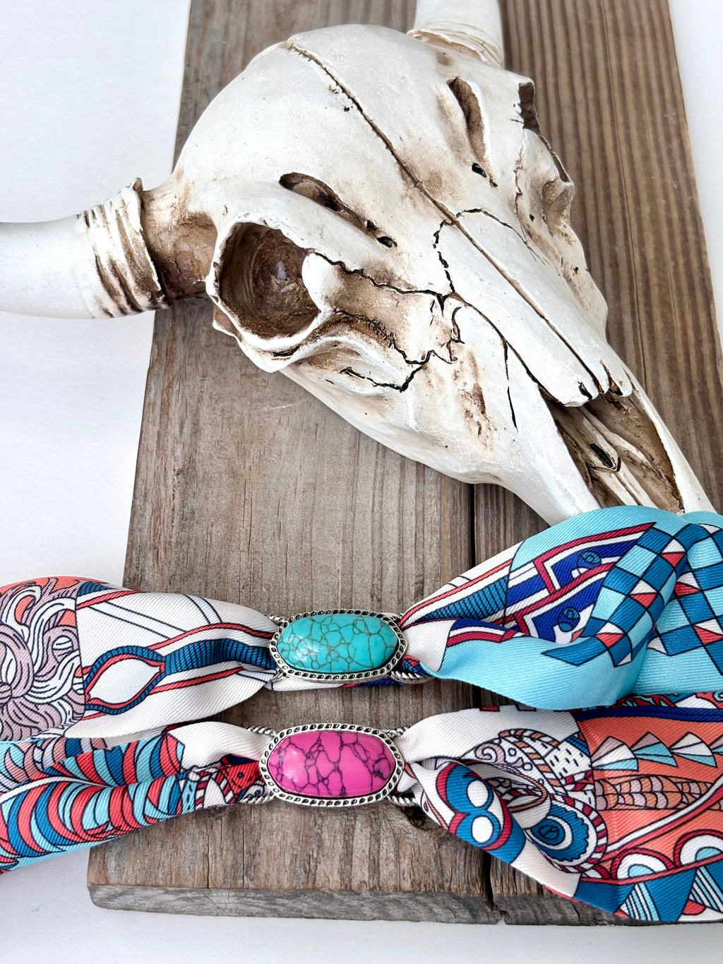 Western Style Turquoise Stone Scarf Holder Buckle