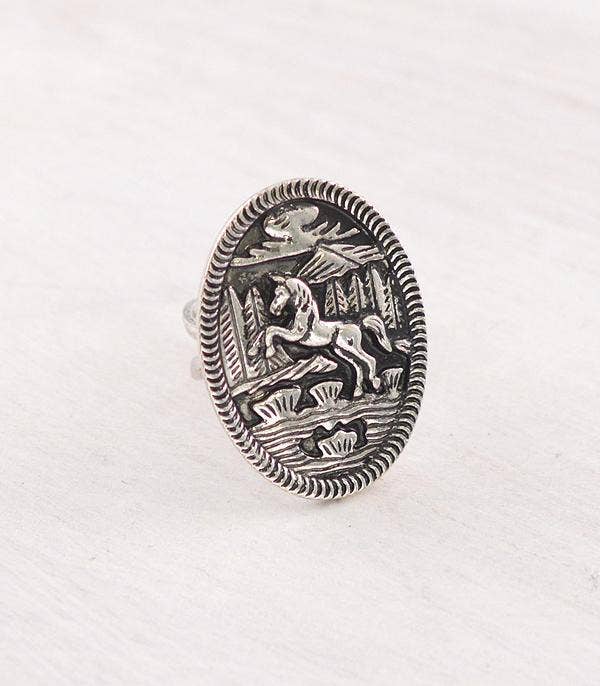Horse Oval Shape Ring