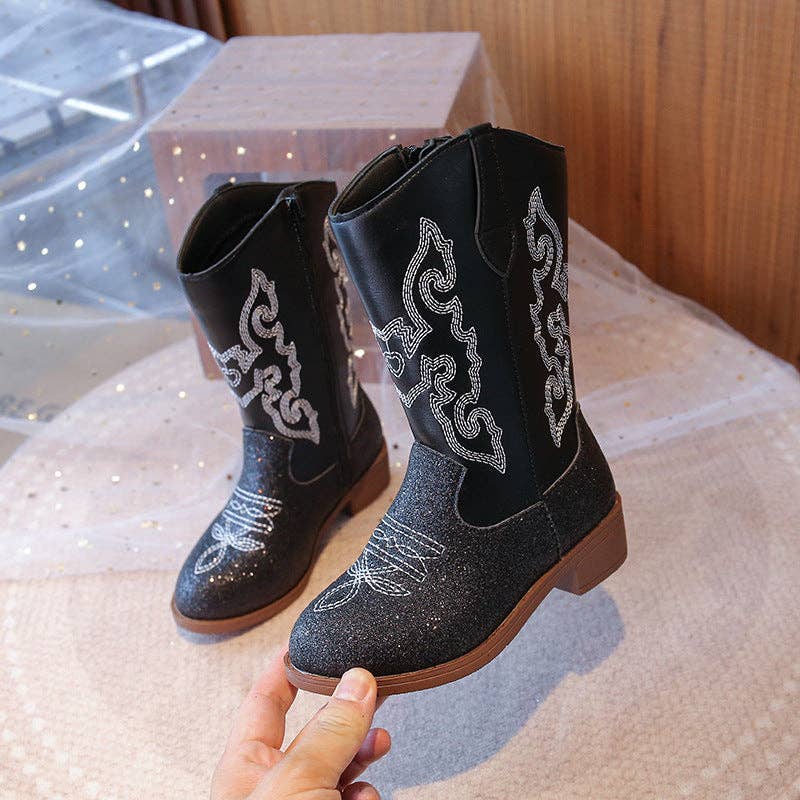 Fall Glitter Sparkling Western Girl Boots
