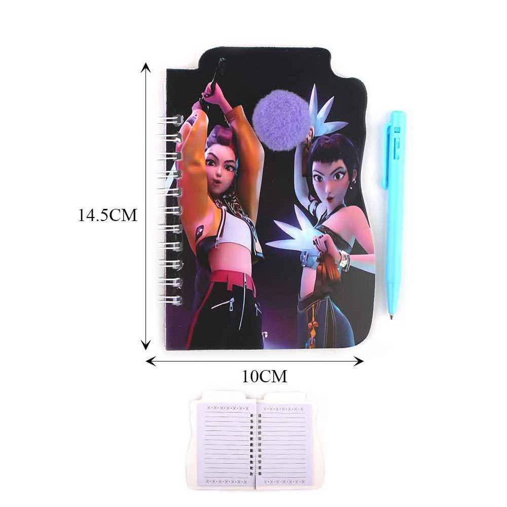 12 SET OF 2 - Kpop Demon Hunters HUNTRIX Pom Notebook Pen Set