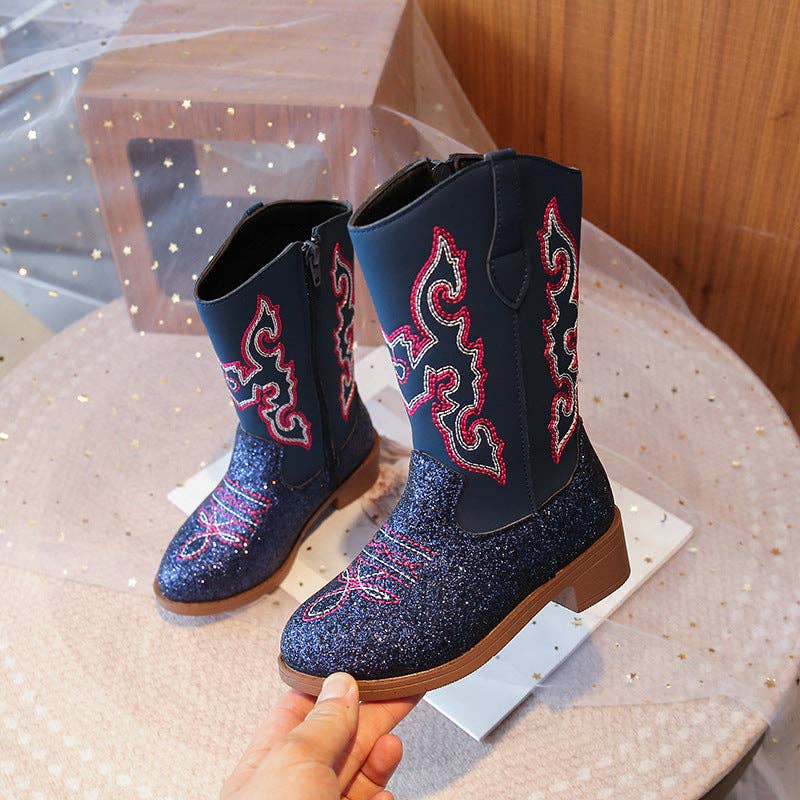 Fall Glitter Sparkling Western Girl Boots