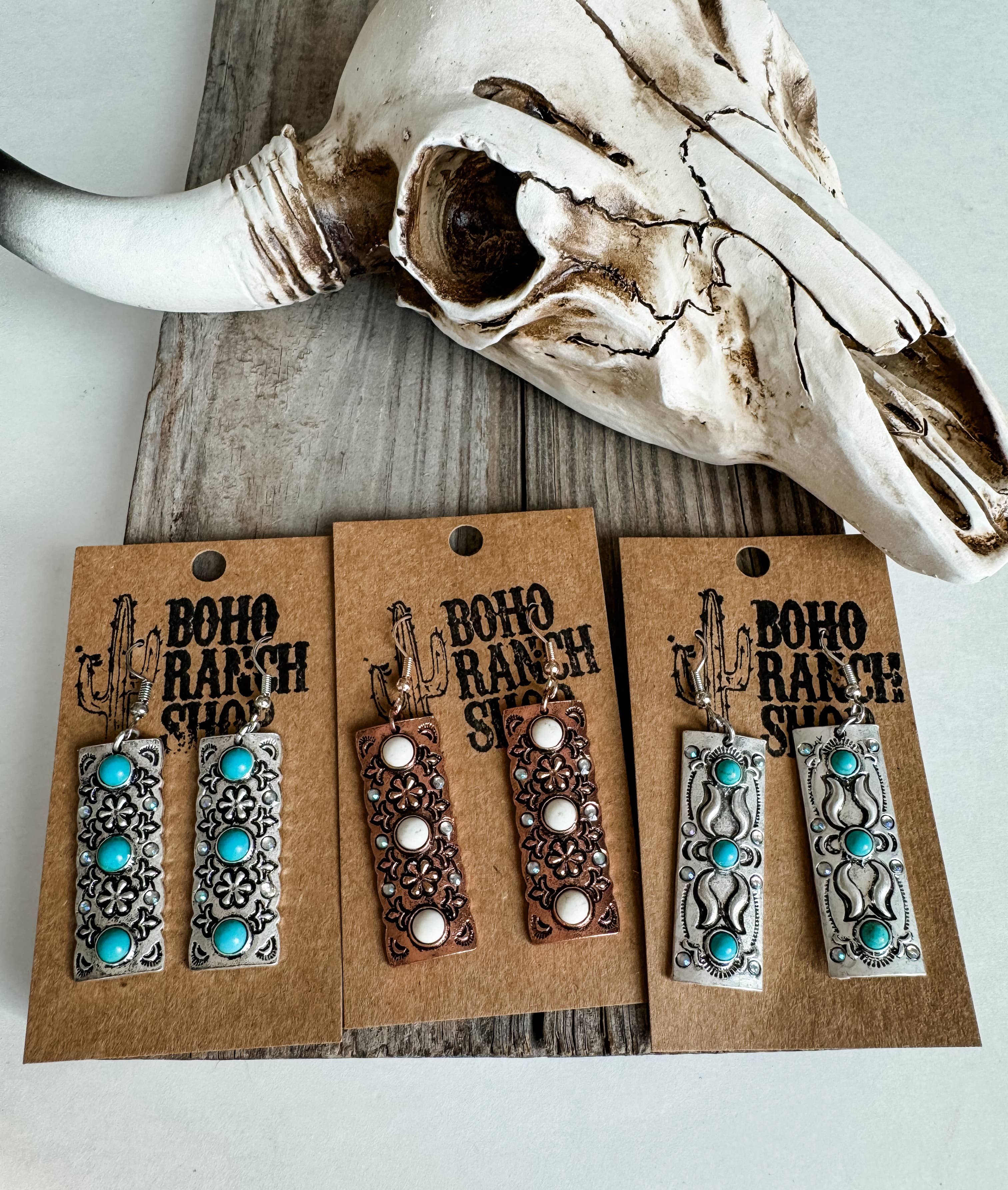 Western Bar Texture Earrings