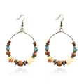 Women Boho Fashion Handmade Beaded Hoop Earrings