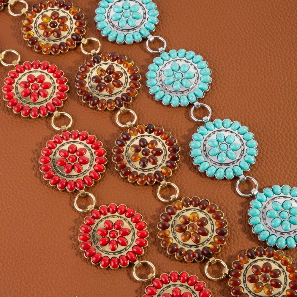 Western Circle Concho Disc Chain Belt