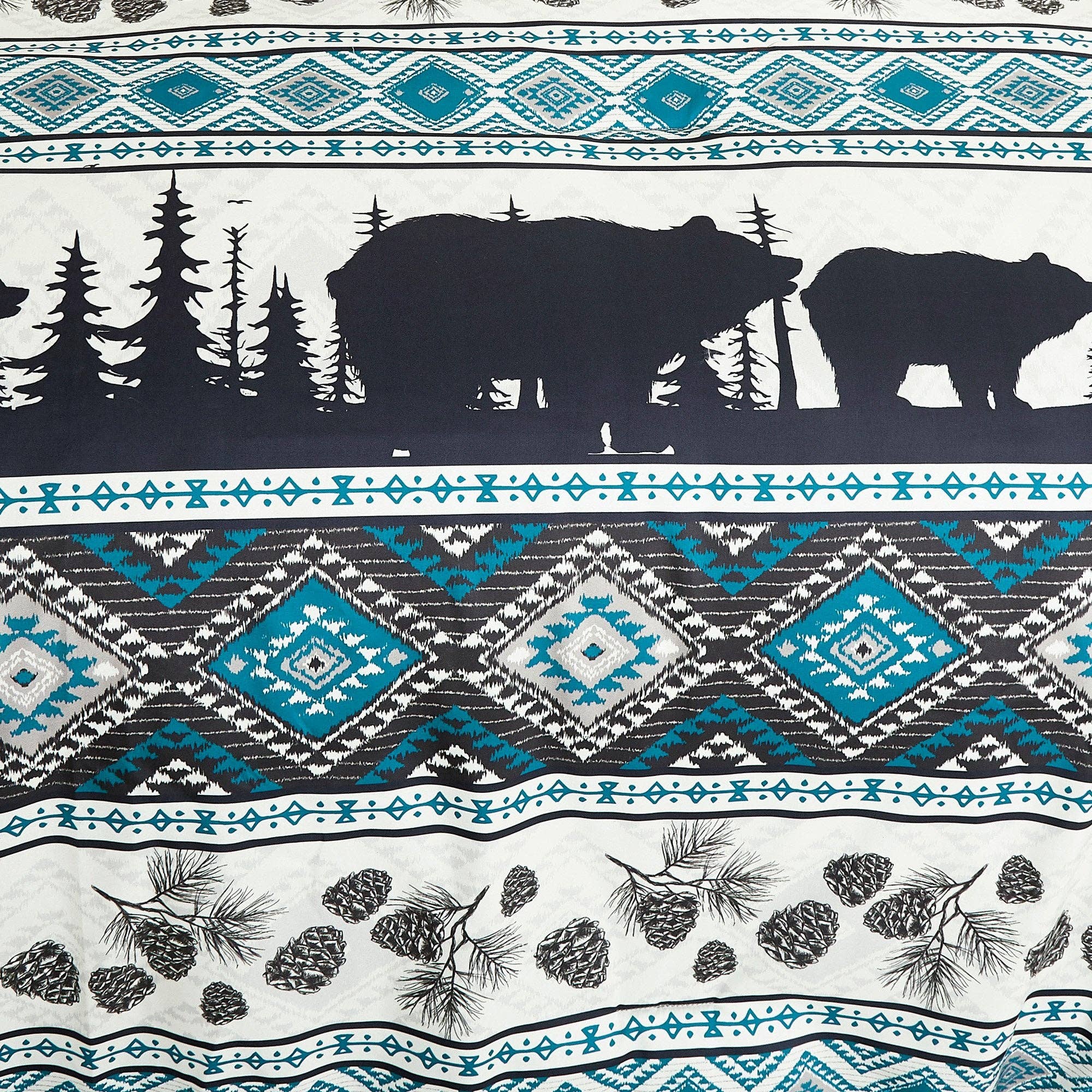 Big Bear Southwest Turquoise Aztec Comforter - 6 Piece Set