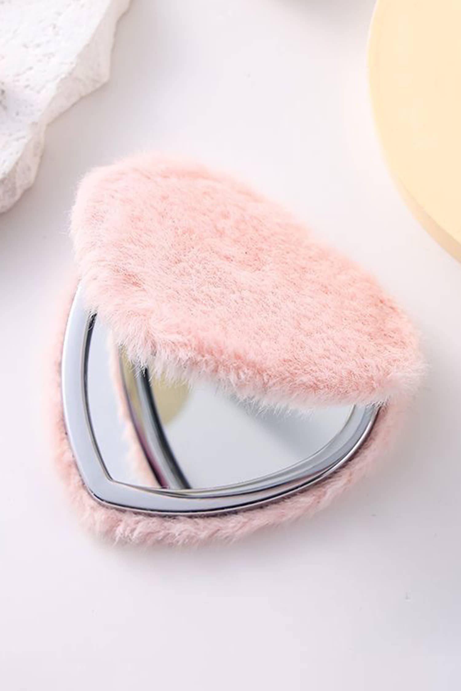 Shape Double Sides Fluffy Cute Mini Cosmetic Mirror