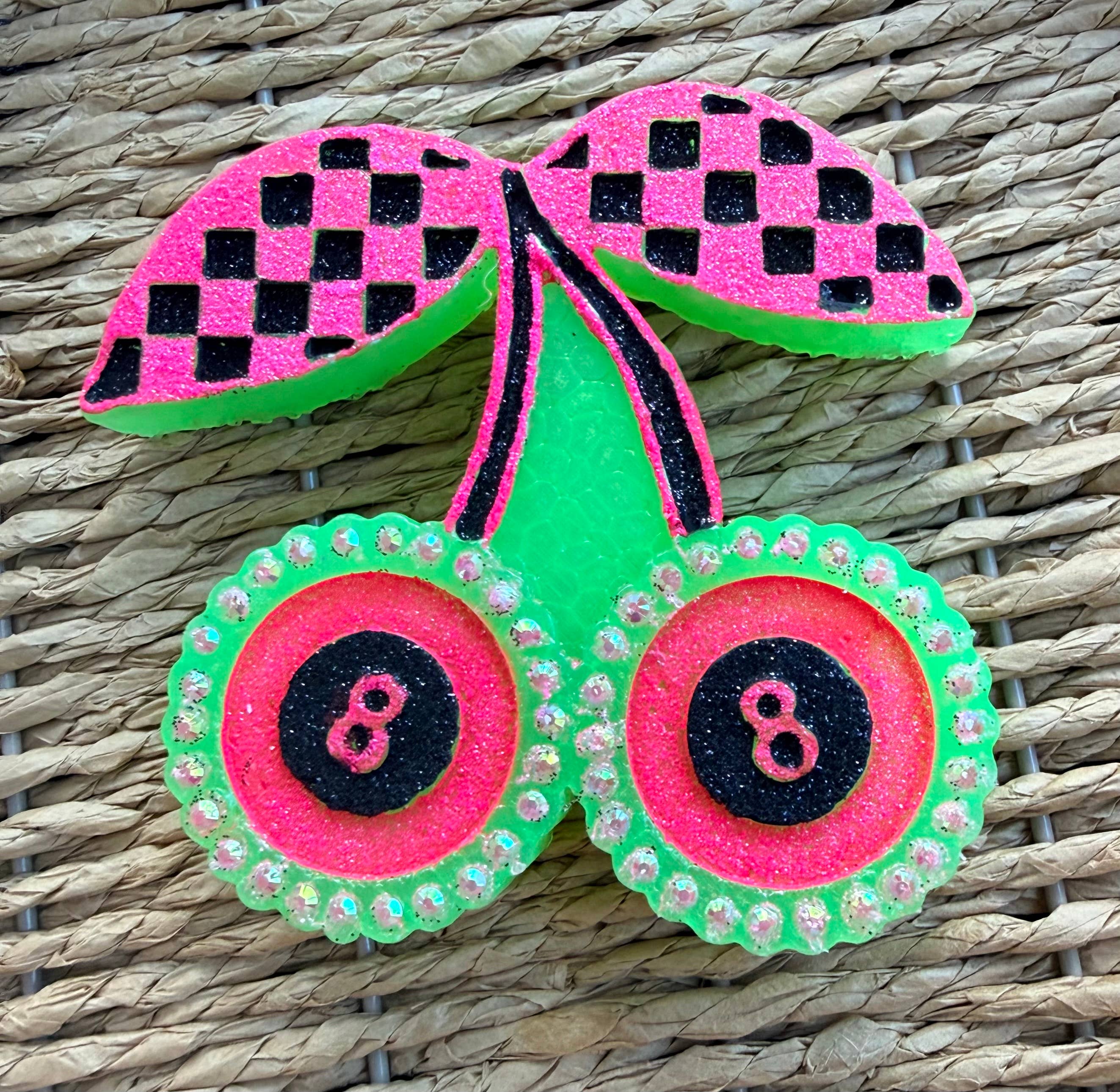 8 Ball Cherrys w/ Rhinestones Freshie