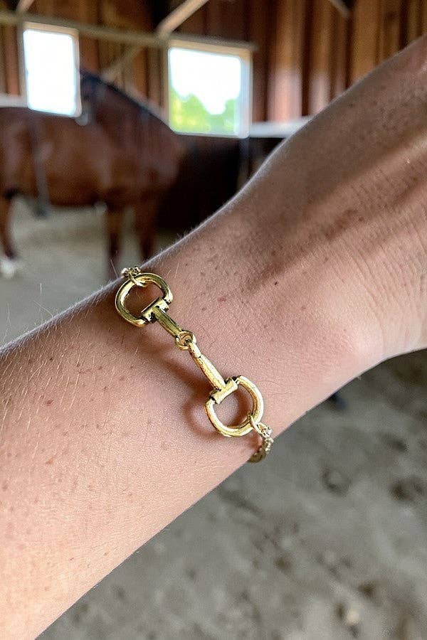 WESTERN SNAFFLE BIT LINK CHAIN BRACELET