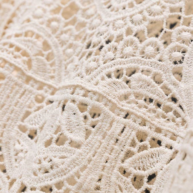 Bohemia Crochet Lace bell flare sleeve tee top cover up