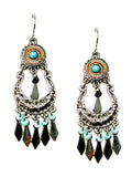 WESTERN  TURQUOISE CHANDELIER EARRING