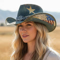 Patriotic USA Straw Cowboy Hat