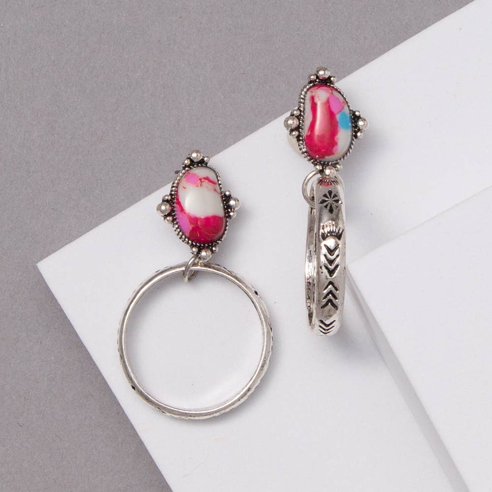 Western Aztec Print Half Hoop Earrings