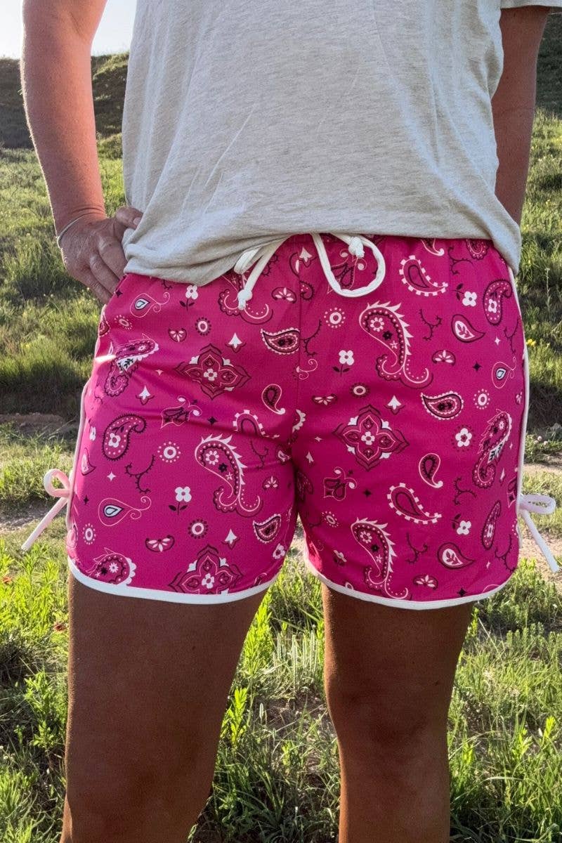 Bandana Babe Hot Pink Shorts LONG