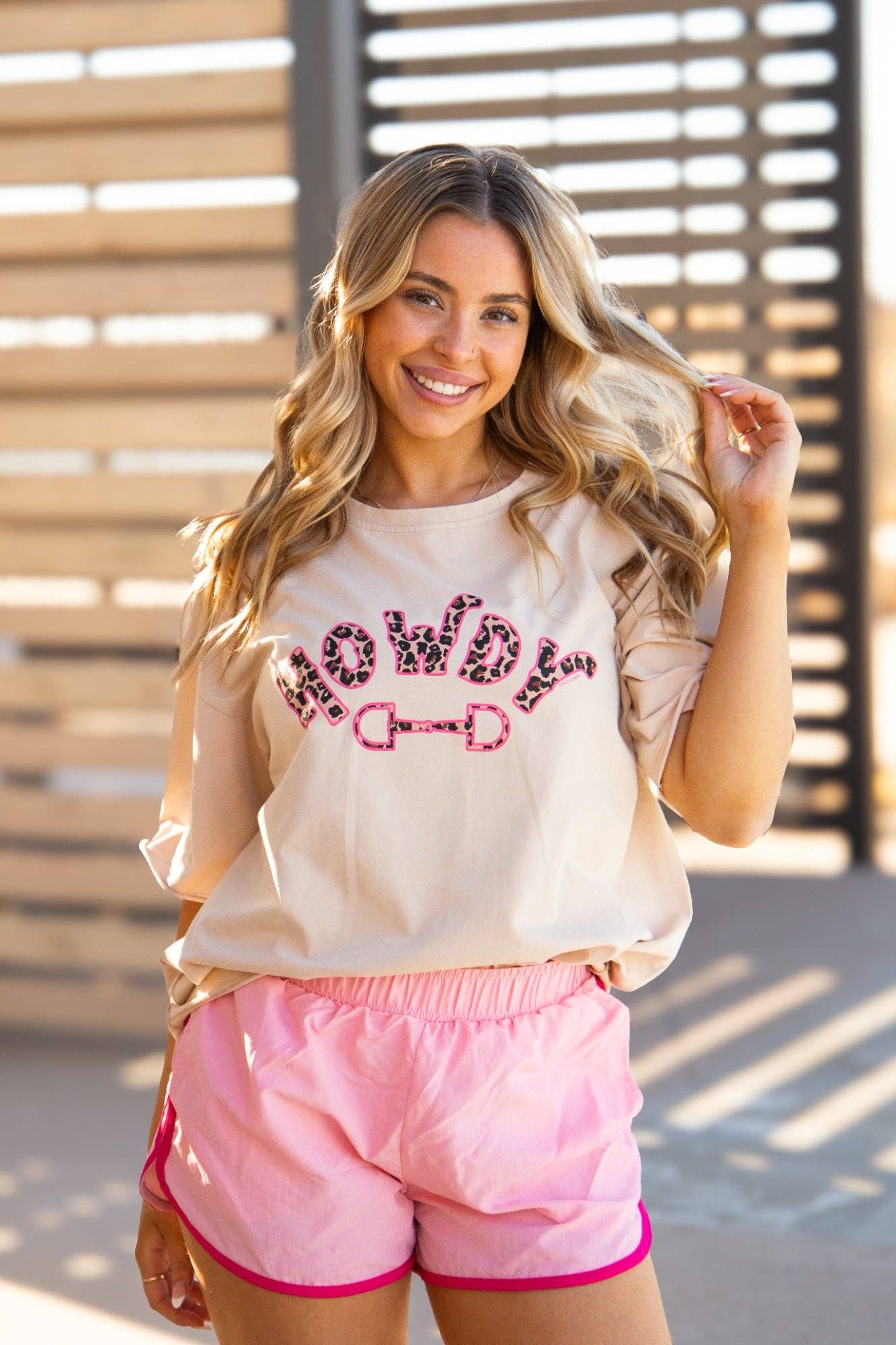 Howdy on Beige Relaxed Fit Tee