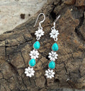 🐝Boho Turquoise Flower Dangle Earrings