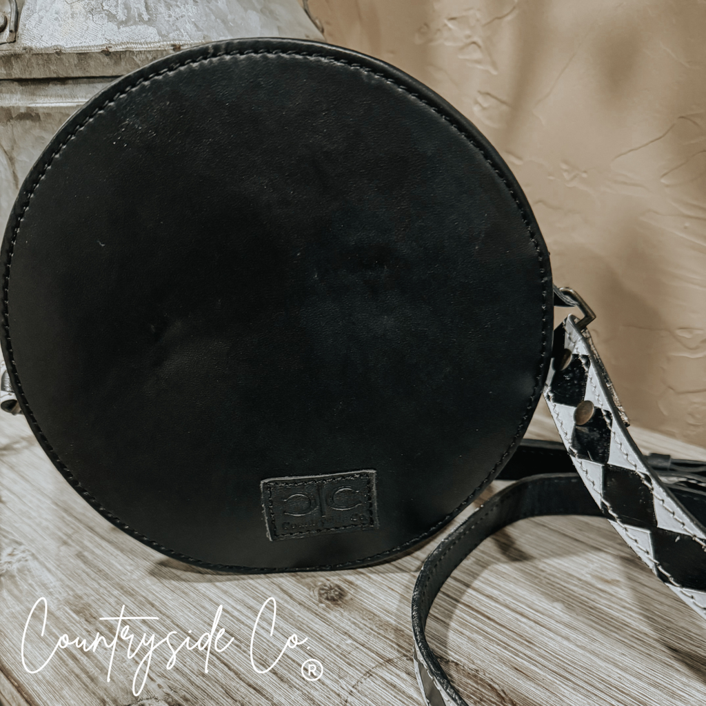 Emery Checkered & Cowhide Canteen Purse