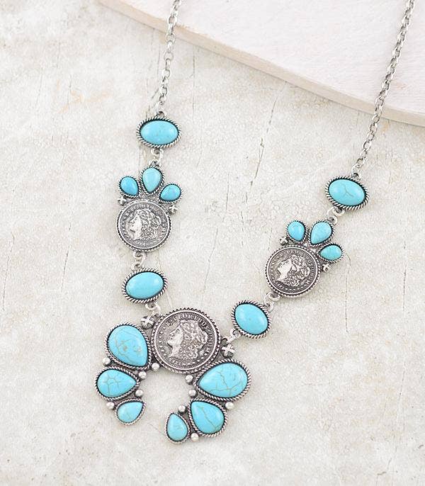 Liberty Coin Squash Blossom Necklace