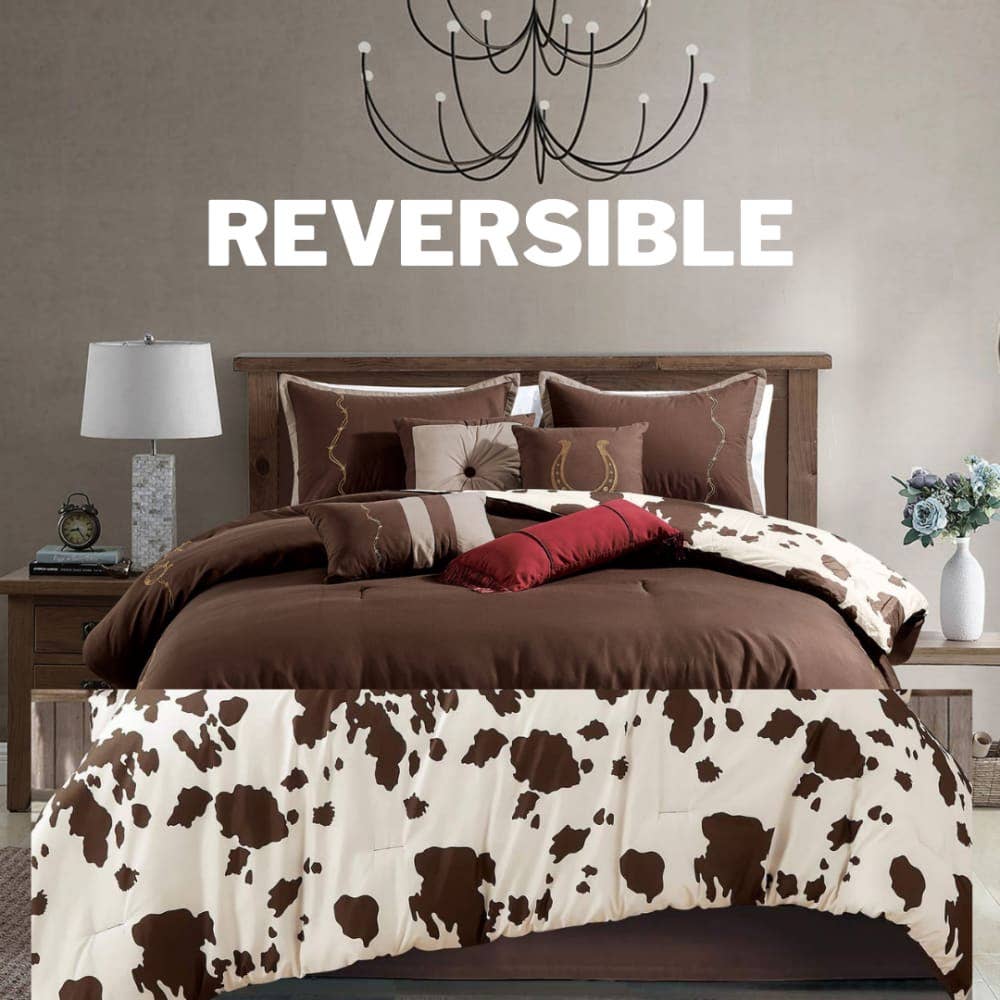 Reversible Rustic Cowhide - 7 Comforter Set