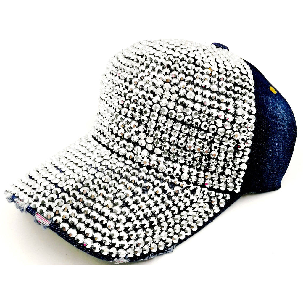 Front Embellished Bling Rhinestone Baseball Cap