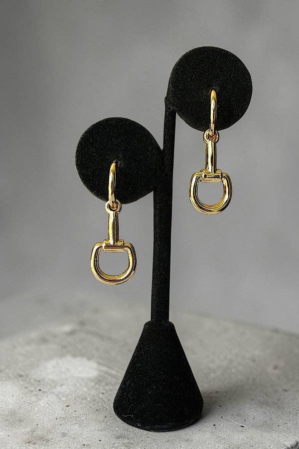 WESTERN SNAFFLE BIT DANGLE SMALL HOOP EARRING