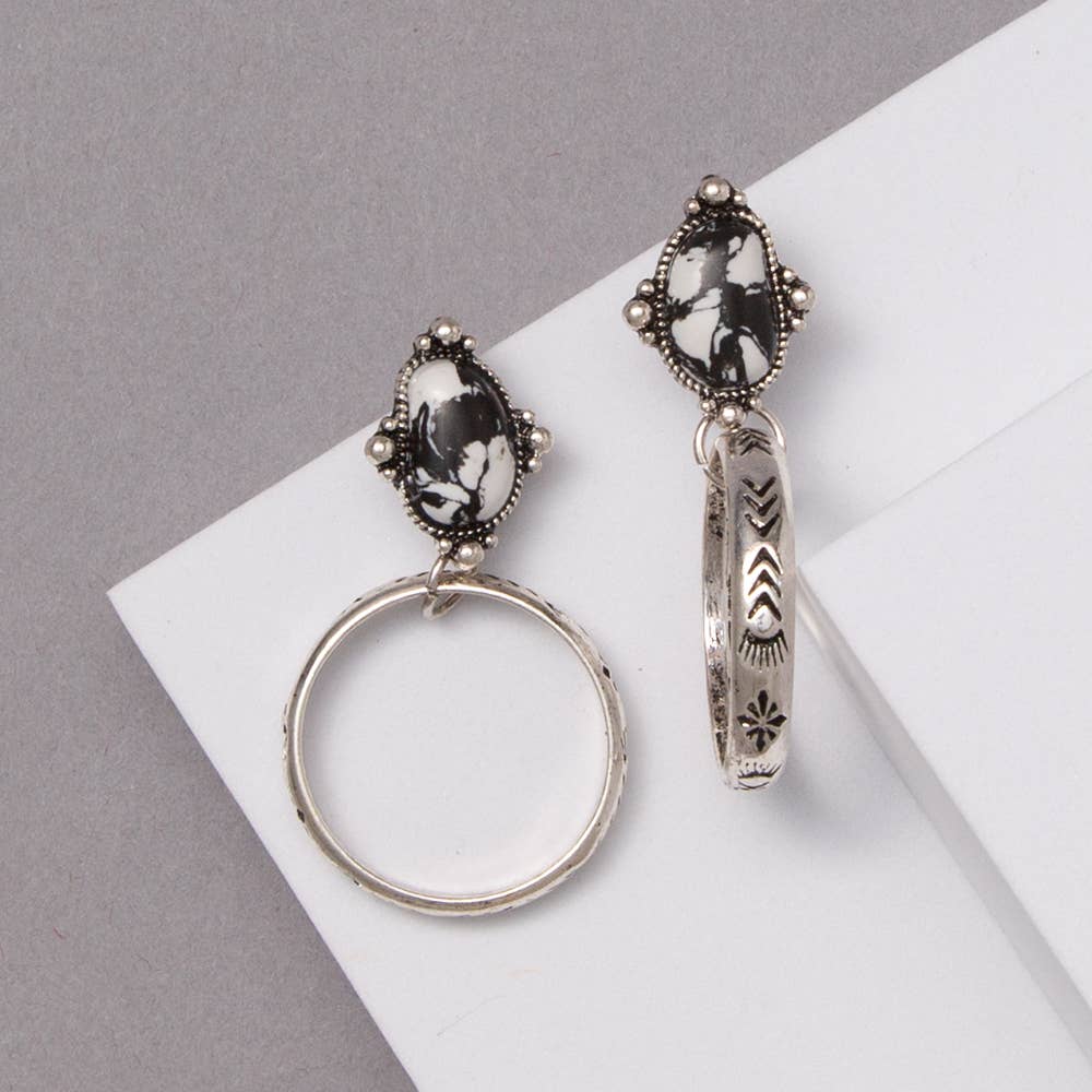 Western Aztec Print Half Hoop Earrings