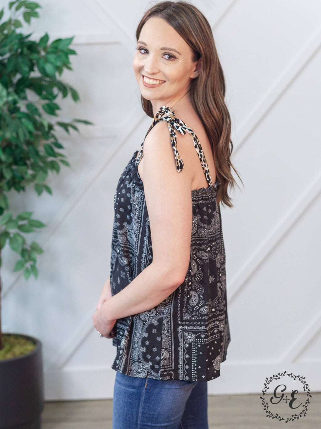 The Carry On Tie Strap Tank Top, Bandana & Leopard