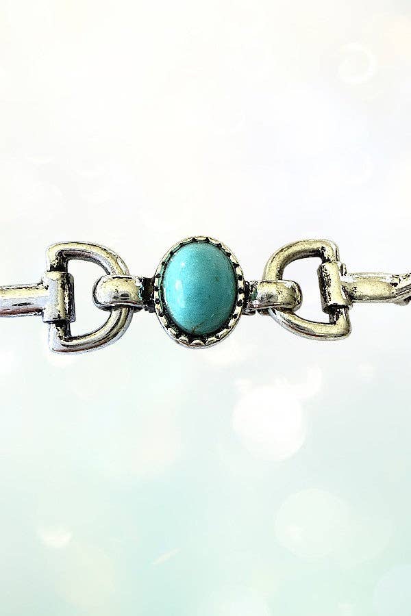 WESTERN TQ GEM SNAFFLE BIT LINK BRACELET