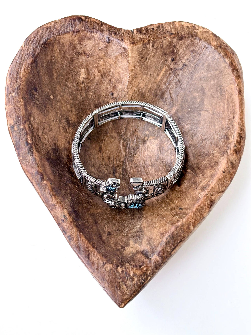 Western Horseshoe Spade Checker Stretch Bracelet