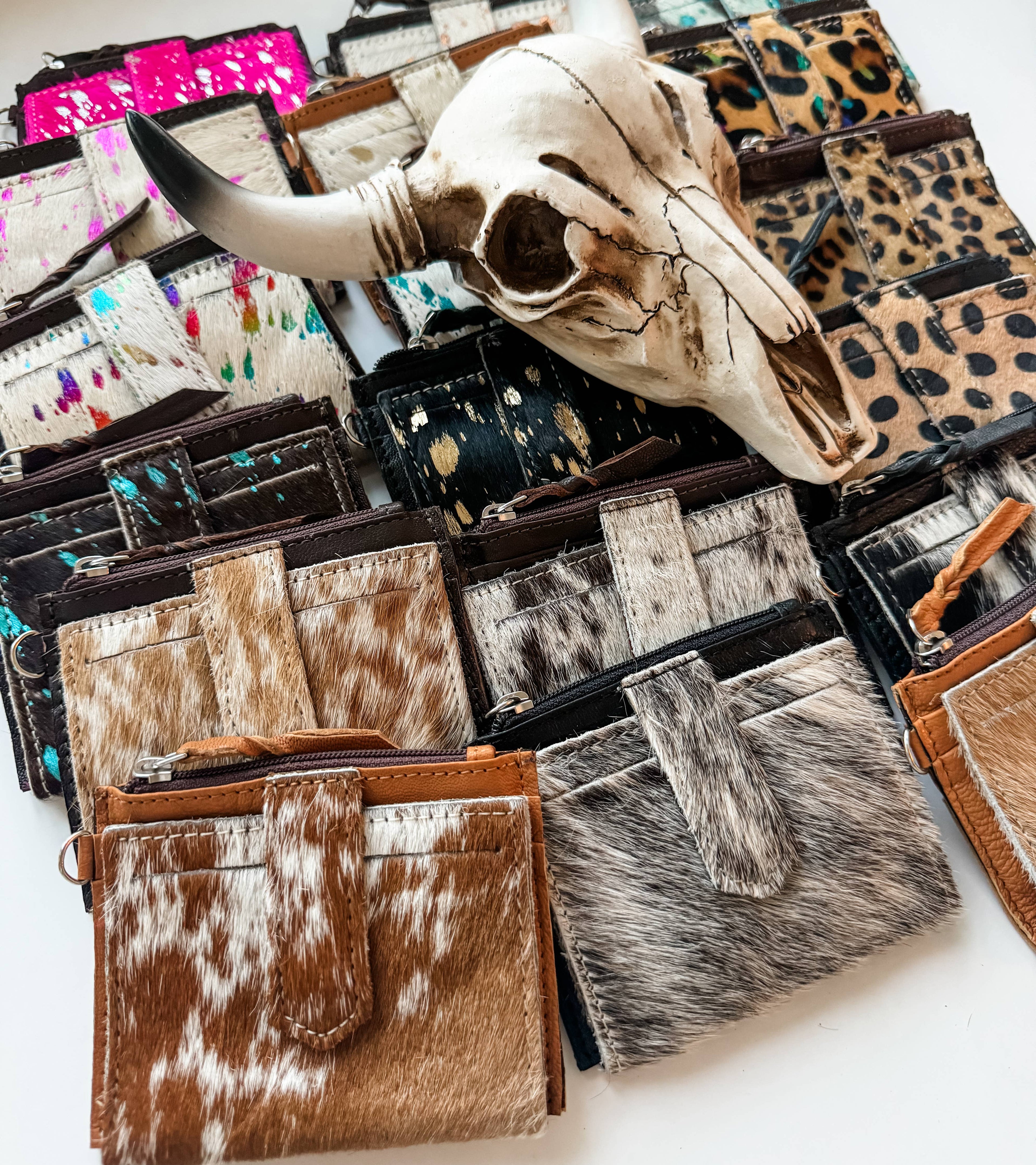Dakota Wristlet Wallet - Western Cowhide Leather Credit Card