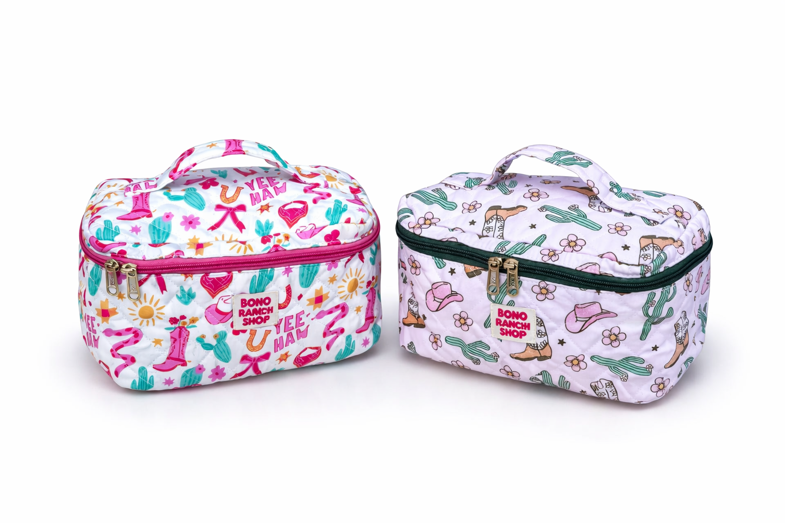 Quilted Western Makeup Bag Organizer | Cowgirl Cosmetic Bag
