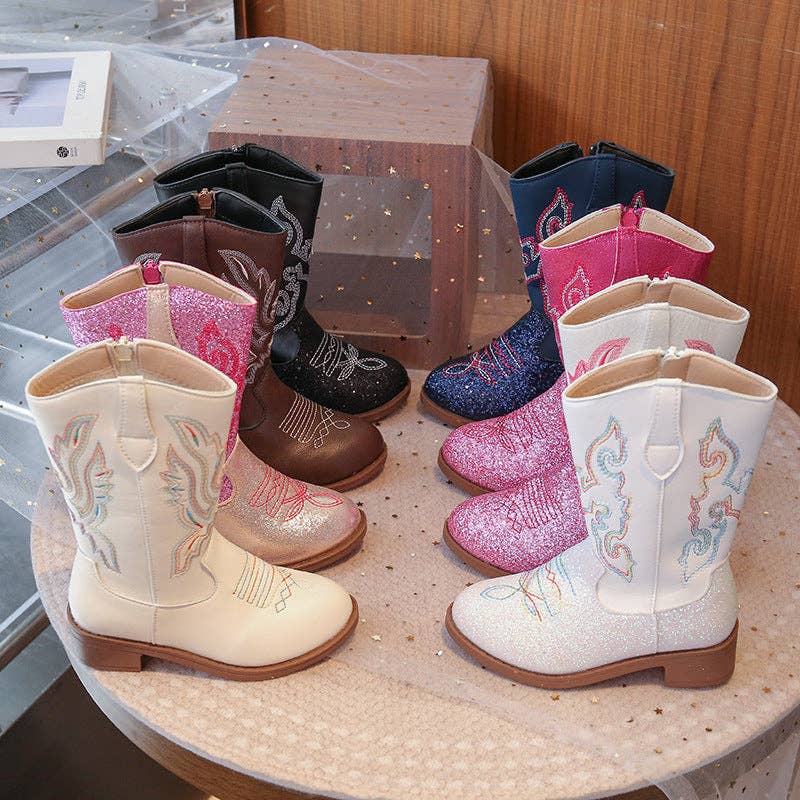 Fall Glitter Sparkling Western Girl Boots