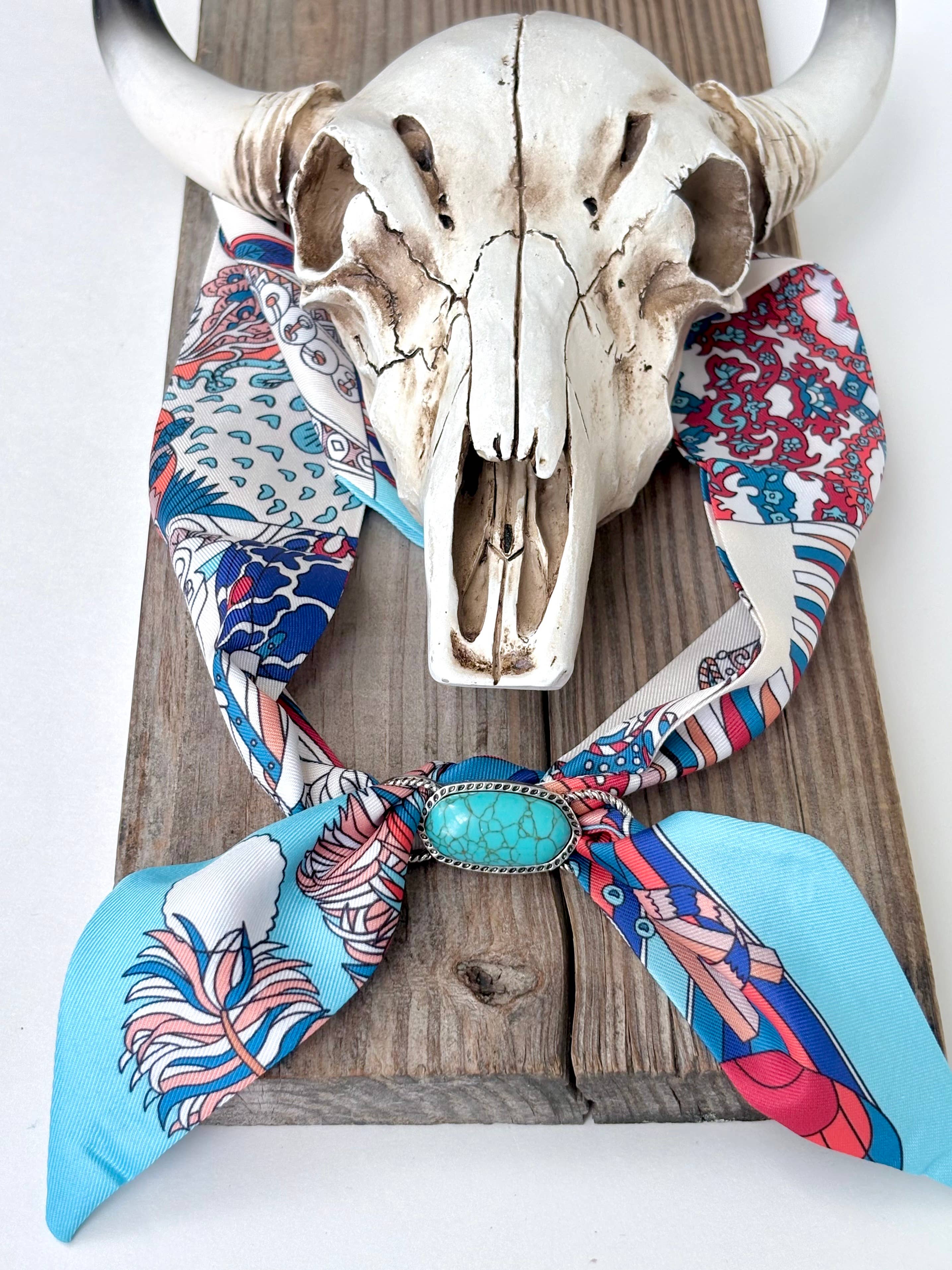 Western Style Turquoise Stone Scarf Holder Buckle