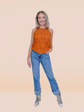 Try and Impress rust eyelet top