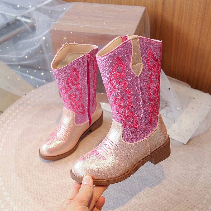 Fall Glitter Sparkling Western Girl Boots