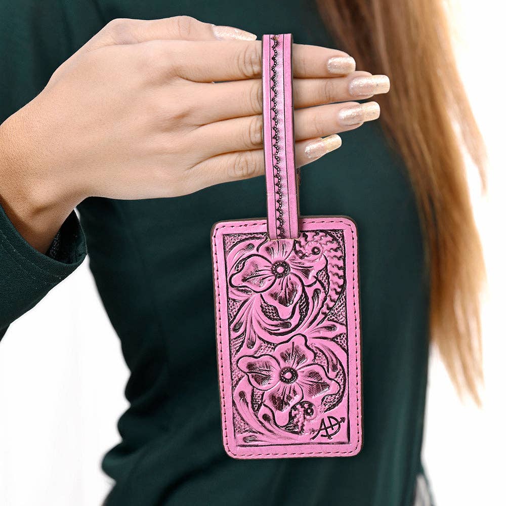 Card Holder Hand Tooled Genuine Western Leather Women Bag