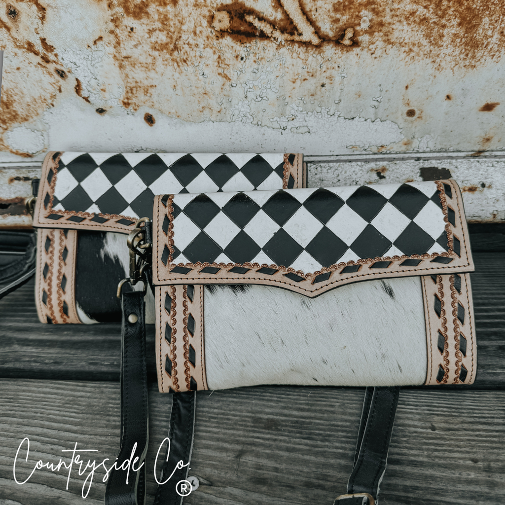 Hattie Cowhide Wallet, Wristlet, Purse