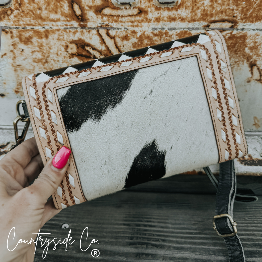 Hattie Cowhide Wallet, Wristlet, Purse