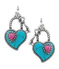 WESTERN THEME HEART LOCK EARRING