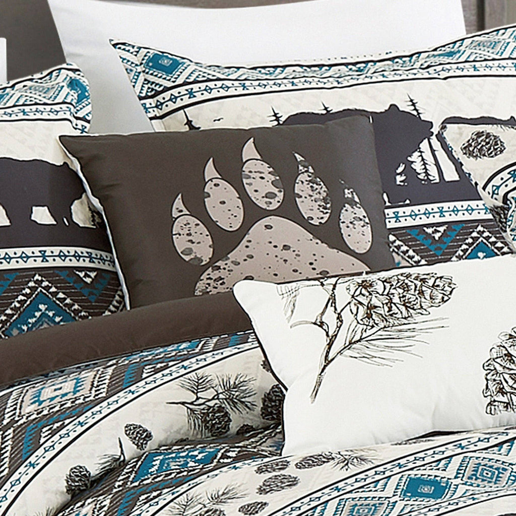 Big Bear Southwest Turquoise Aztec Comforter - 6 Piece Set